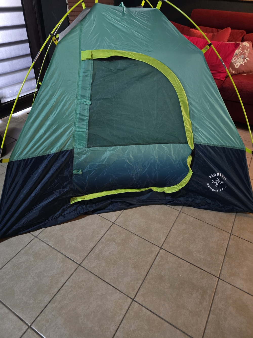 Firefly Green and Navy Pop-Up Tent with Lime Trim